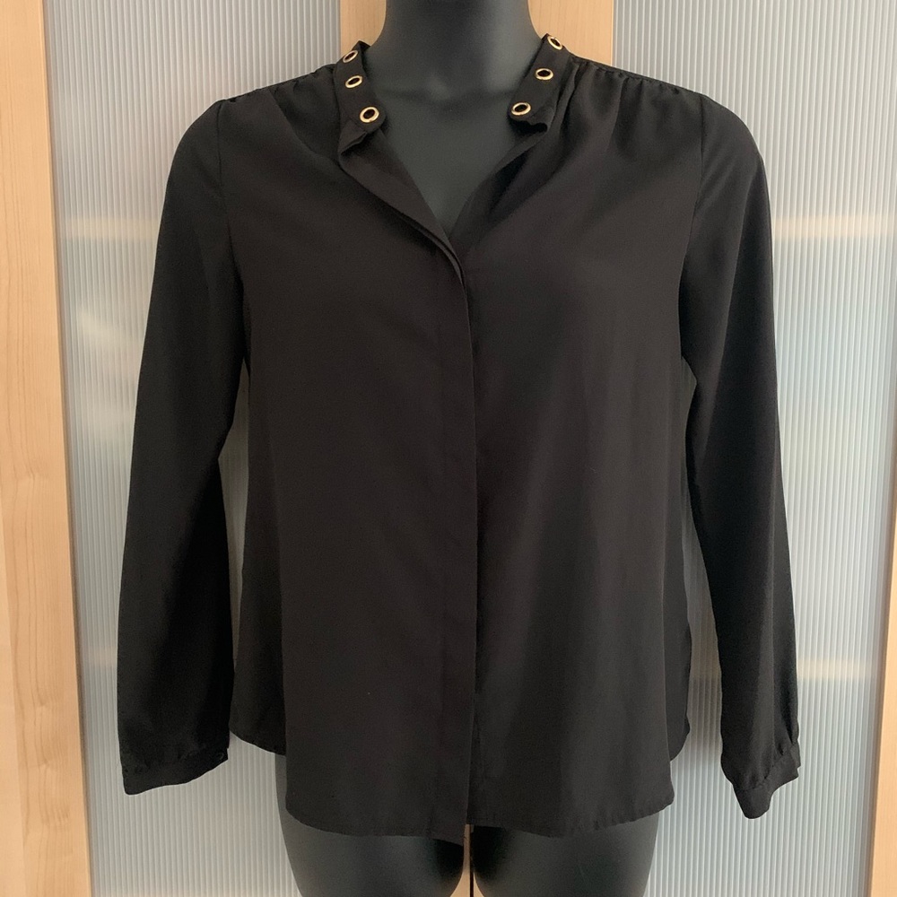 NWOT Michael Kors Black Button Down Blouse